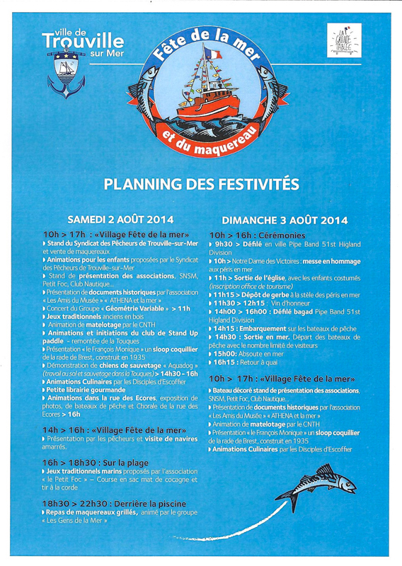 Programme fête de la mer et du maquereau à Trouville-sur-Mer