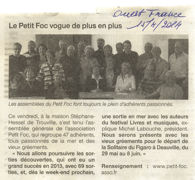 Ouest France 15 avril 2014