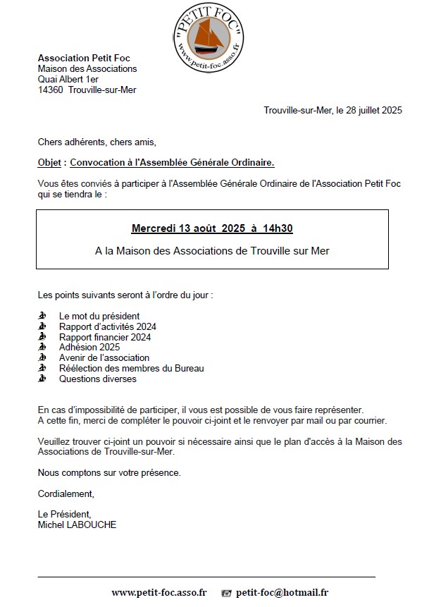 Convocation AG Petit Foc 2025